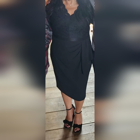 Black Lace & polyester cocktail dress Size XXL - Picture 6 of 8